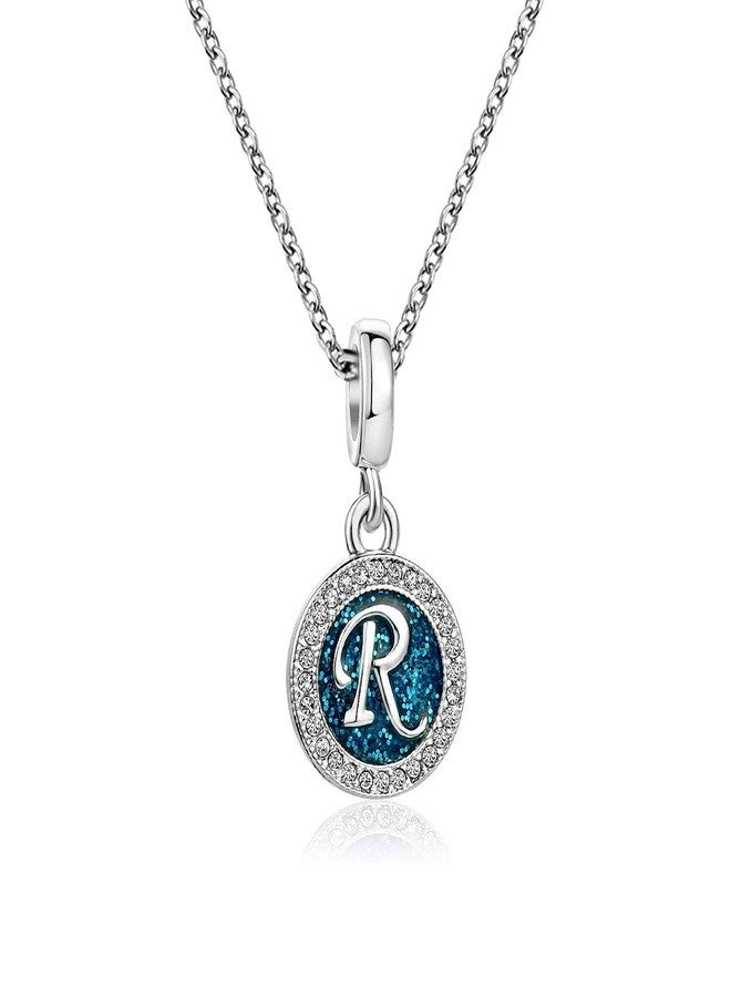 TGLS Spakling Blue Letter R Initial Charm Alphabet Capital Name Dangle Beads Compatible With Pandora Charms Bracelets - Image 2